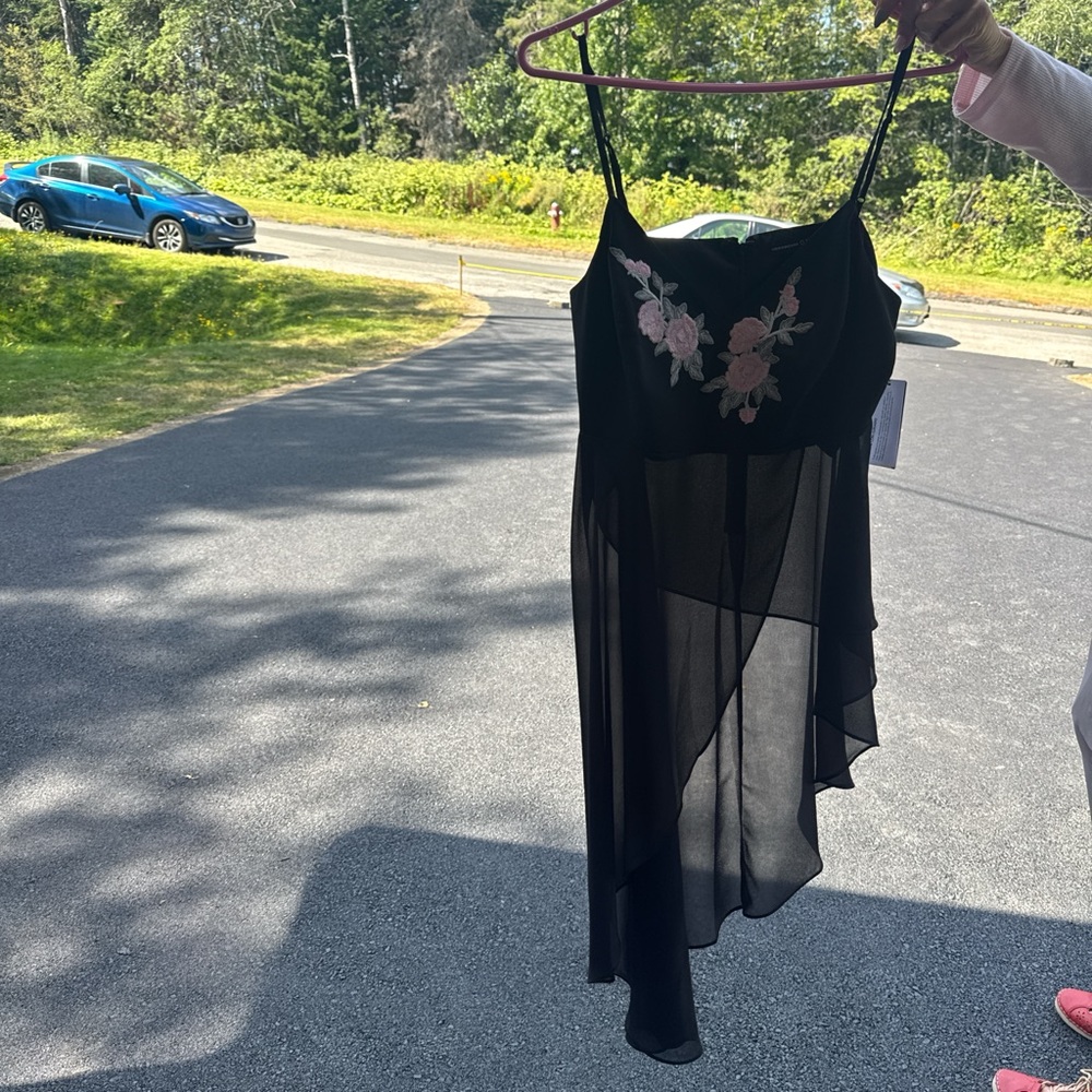 Guess Black Dress with Pink Floral Design